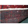 Image 3 : 100% handmade Iranian wool "Zanjan" carpet runner with red background, overall geometric design and 