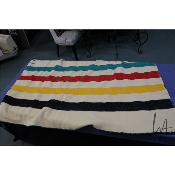 Vintage Hudsons Bay four point wool blanket