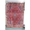 Image 1 : 100% handmade Iranian wool "Joshaghan" area carpet with red background, center medallion and overall