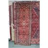 Image 1 : 100% handmade Iranian wool "Hamedan" carpet runner with center medallion, geometric stylized floral 