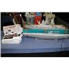 Image 1 : Two vintage radio controlled, battery powered German war ships including Schnellboot Wiesel 43" long