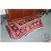 Image 1 : 100% handmade Iranian wool "Bakhtiar" area carpet with center medallion, red background, stylized fl