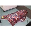 Image 1 : 100% handmade Iranian wool "Bakhtiar" area carpet with center medallion, red background and overall 