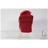 Image 10 : Pair of vintage red leather shoes marked "Louis Vuitton and Kanye West" Don red style, Size 8. Seria