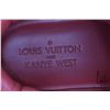 Image 21 : Pair of vintage red leather shoes marked "Louis Vuitton and Kanye West" Don red style, Size 8. Seria