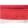 Image 28 : Pair of vintage red leather shoes marked "Louis Vuitton and Kanye West" Don red style, Size 8. Seria