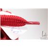 Image 31 : Pair of vintage red leather shoes marked "Louis Vuitton and Kanye West" Don red style, Size 8. Seria