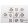 Image 1 : Ten Canadian fifty cent coins including 1957, 1958, 1960, 1961, 1962, two X 1964, 1965 and two X 196