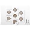 Image 1 : Seven vintage coins: five Canadian fifty cents including 1908 Newfoundland, 1917, 1918, 1919 and two