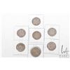 Image 2 : Seven vintage coins: five Canadian fifty cents including 1908 Newfoundland, 1917, 1918, 1919 and two