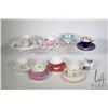 Image 1 : Selection of collectible teacups and saucers including two Shelley, Royal Stafford, two Aynsley, Roy