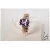 Image 1 : Ladies 10kt yellow gold ring set with oval amethyst gemstone and six small accent diamonds