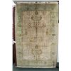 Image 1 : Quality wool area carpet with champagne background and highlights of robin's egg blue, sage etc. 72"