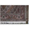 Image 2 : Small fringed fine weave wool throw rug with center medallion and highlights of white, sage, orange 