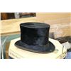 Image 2 : Vintage Wakefield London beaver top hat "The Extra Light Hat", sized approximately 7 1/4" , in Biltm