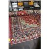 Image 1 : Large 100% handknotted Iranian "Najatabad" area carpet with red background, center medallion, overal