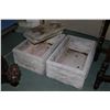 Image 1 : Two concrete planters 21" X 14" X 8" plus two concrete pads