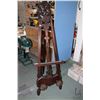 Image 1 : Mahogany Victorian style picture display easel with carved decoration, 70" in height