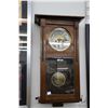 Image 1 : Mission style Gustave Beeker chiming wall clock with visible pendulum and Arabic number, working at 