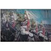 Image 2 : Framed oil on canvas painting of the British Calvary on parade, initialed by artist Eric Mason (1921
