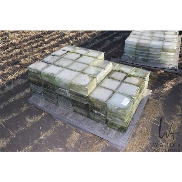 Selection of glass blocks, each 7 3/4  X 7 3/4  X 3 3/4 , eighty seven blocks in total    Please not