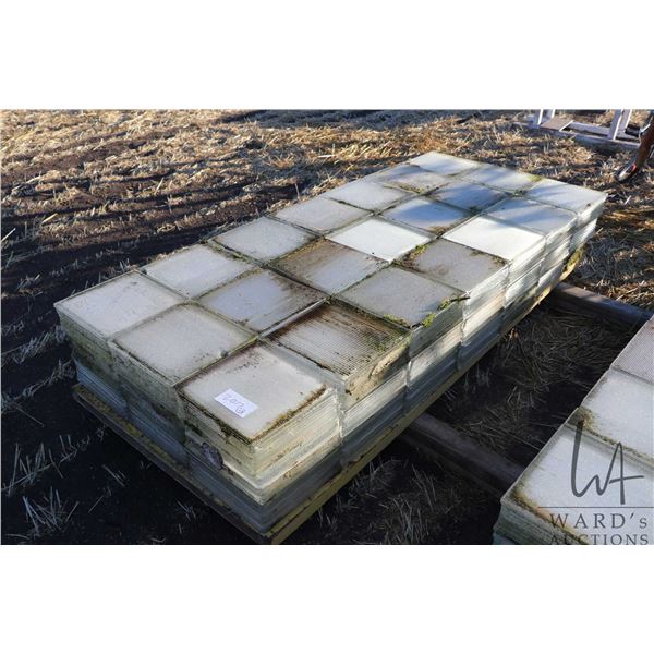 Selection of glass blocks, 11 5/8  X 11 5/8  X 4 , sixty three blocks in total    Please note: Viewi