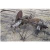 Image 2 : Approximately 24" diameter saw blade with axel attached to timbers    Please note: Viewing to take p