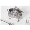 Image 2 : Sterling silver repousee double handled dish with love story panels and crown decoration with German
