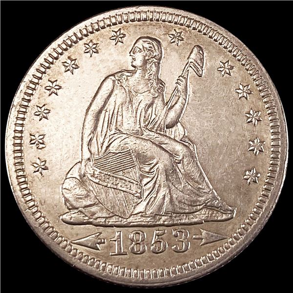 1853 Arws & Rays Seated Liberty Quarter