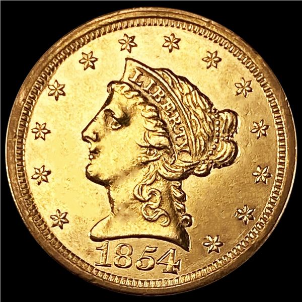 1854 $2.50 Gold Quarter Eagle UNCIRCULATED