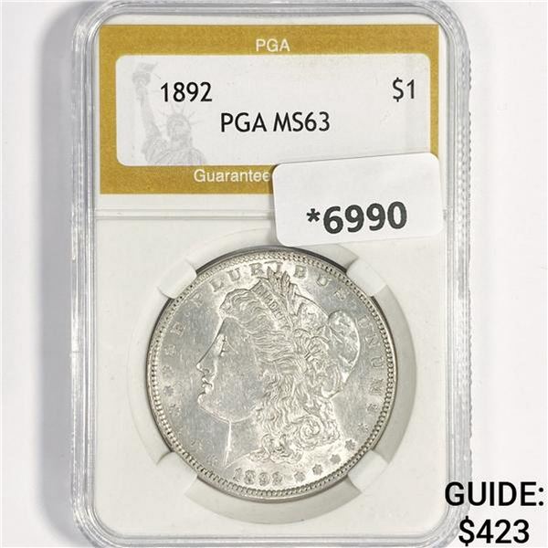 1892 Morgan Silver Dollar PGA-MS63