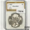 Image 1 : 1927 Silver Peace Dollar PGA-MS63