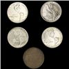 Image 1 : (4) Monroe and (1) Wash Carv Half Dollars