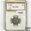 Image 1 : 1872 Shield Nickel PGA-PR65