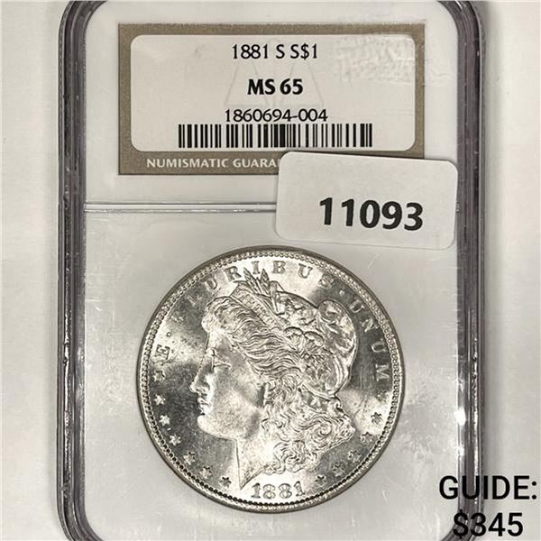 1881-S Morgan Silver Dollar NGC-MS65