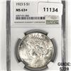 Image 1 : 1923-S Silver Peace Dollar NGC-MS63+