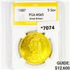 Image 1 : 1887 G.B. 5 Sovereign PGA-MS65