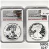 Image 1 : 2012-S Set (2) Silver Eagle NGC-PF69 1 UC, 1 Rev