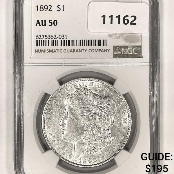 1892 Morgan Silver Dollar NGC-AU50