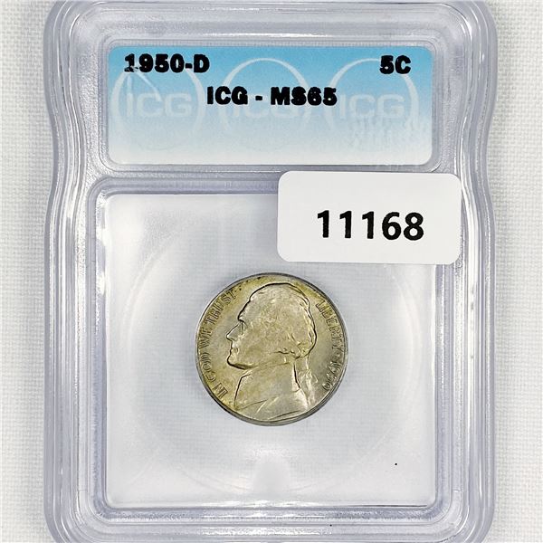 1950-D Jefferson Nickel ICG-MS65