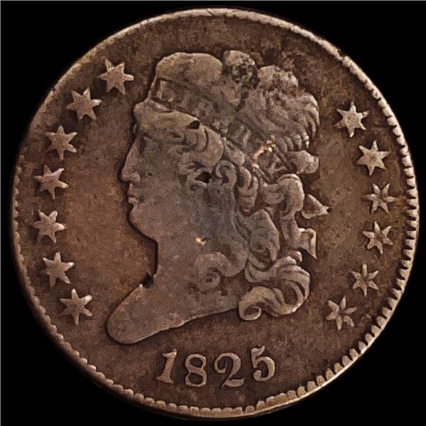 1825 Classic Head Half Cent LIGHTLY CIRCULATED