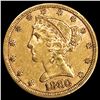 Image 1 : 1880 $5 Gold Half Eagle CLOSELY UNCIRCULATED