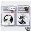 Image 1 : 2012-S Set (2) Silver Eagle NGC-PF69 1 UC, 1 Rev