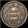Image 2 : 1853 Braided Hair Half Cent CLOSELY UNCIRCULATED