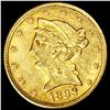 Image 1 : 1893 $5 Gold Half Eagle UNCIRCULATED