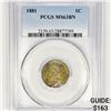 Image 1 : 1881 Indian Head Cent PCGS-MS63 BN