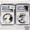 Image 1 : 2012-S Set (2) Silver Eagle NGC-PF69 1 UC, 1 Rev