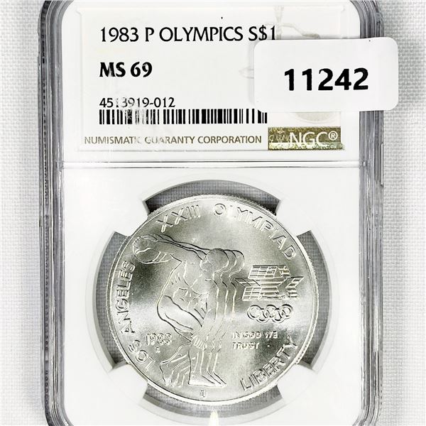 1938-P Silver $1 Olympics NGC-MS69