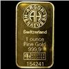 Image 1 : Switzerland 1oz Gold Bar UNCIRCULATED