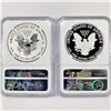 Image 2 : 2012-S Set (2) Silver Eagle NGC-PF69 1 UC, 1 Rev